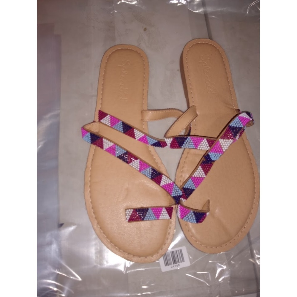 Splendid Capri Beaded Toe Loop Sandal Womens Pink… - image 1